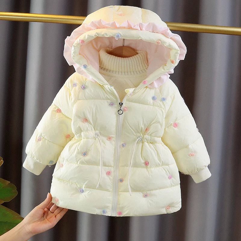 Girl 2 Children Fleece - lined Small Cotton - Padded Clothes Birthday Party 1 Baby Girl Coat 3 Children 2 Cotton - Padded Children Clothes Fashionable Winter Clothes Baby Quilt Coat Go out - PratSN