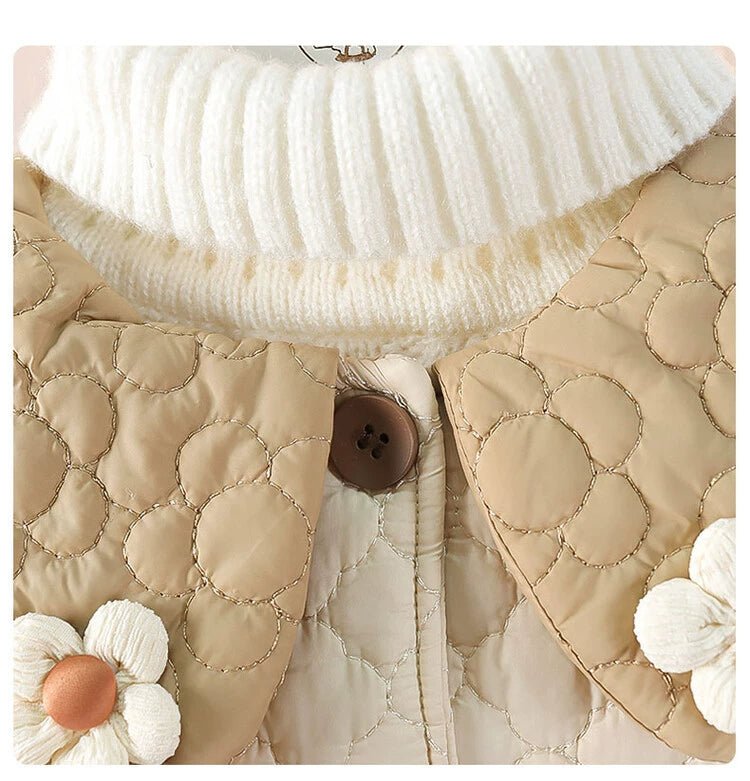 Girl 2 Children Fleece - lined Small Cotton - Padded Clothes Birthday Party 1 Baby Girl Coat 3 Children 2 Cotton - Padded Children Clothes Fashionable Winter Clothes Baby Quilt Coat Go out - PratSN