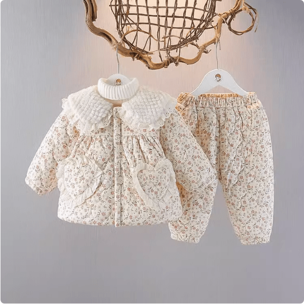 Girl 2 Children Fleece - lined Small Cotton - Padded Clothes Birthday Party 1 Baby Girl Coat 3 Children 2 Cotton - Padded Children Clothes Fashionable Winter Clothes Baby Quilt Coat Go out - PratSN