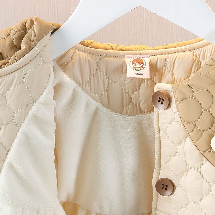 Girl 2 Children Fleece - lined Small Cotton - Padded Clothes Birthday Party 1 Baby Girl Coat 3 Children 2 Cotton - Padded Children Clothes Fashionable Winter Clothes Baby Quilt Coat Go out - PratSN