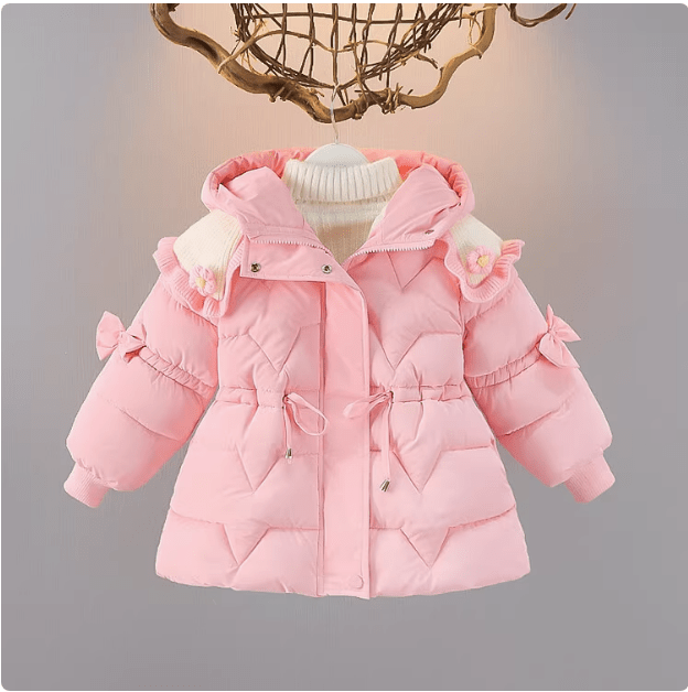 Girl 2 Children Fleece - lined Small Cotton - Padded Clothes Birthday Party 1 Baby Girl Coat 3 Children 2 Cotton - Padded Children Clothes Fashionable Winter Clothes Baby Quilt Coat Go out - PratSN