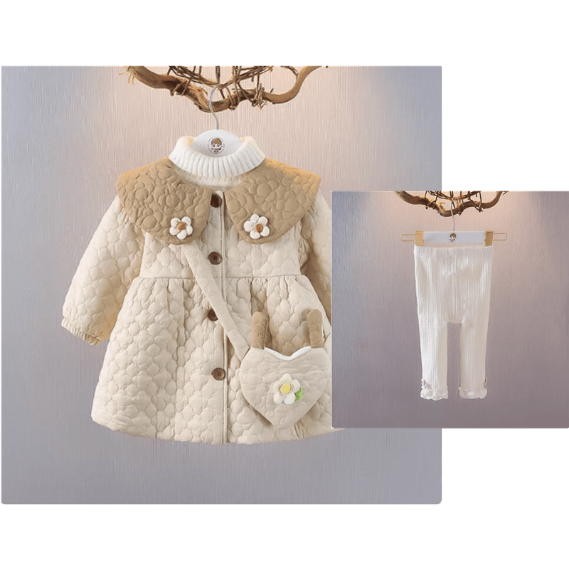 Girl 2 Children Fleece - lined Small Cotton - Padded Clothes Birthday Party 1 Baby Girl Coat 3 Children 2 Cotton - Padded Children Clothes Fashionable Winter Clothes Baby Quilt Coat Go out - PratSN