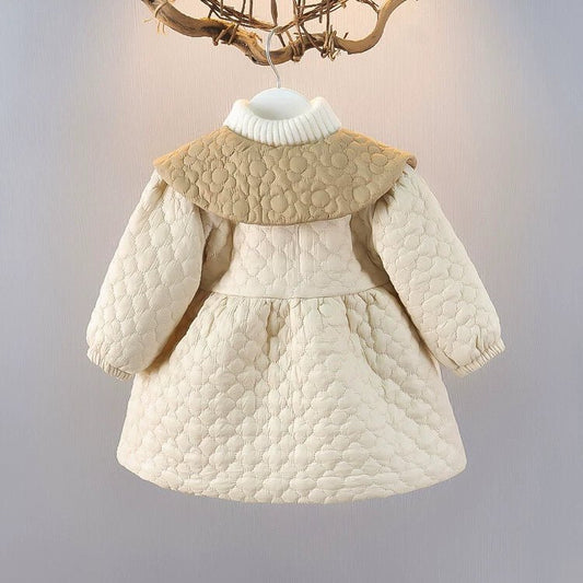 Girl 2 Children Fleece - lined Small Cotton - Padded Clothes Birthday Party 1 Baby Girl Coat 3 Children 2 Cotton - Padded Children Clothes Fashionable Winter Clothes Baby Quilt Coat Go out - PratSN