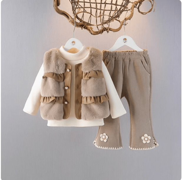 Girl 2 Children Fleece - lined Small Cotton - Padded Clothes Birthday Party 1 Baby Girl Coat 3 Children 2 Cotton - Padded Children Clothes Fashionable Winter Clothes Baby Quilt Coat Go out - PratSN