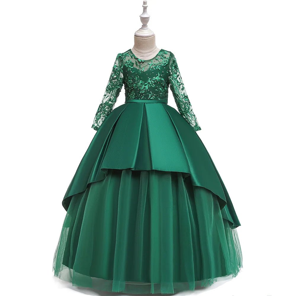Girl Birthday Dress Autumn, Spring, Winter Princess Skirt Wedding Host Evening Dress Catwalk Dress - PratSN