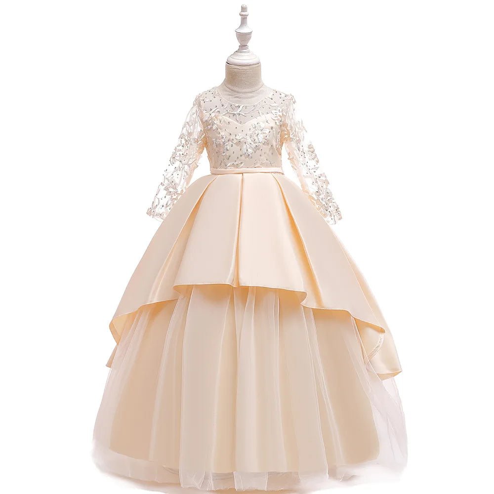 Girl Birthday Dress Autumn, Spring, Winter Princess Skirt Wedding Host Evening Dress Catwalk Dress - PratSN