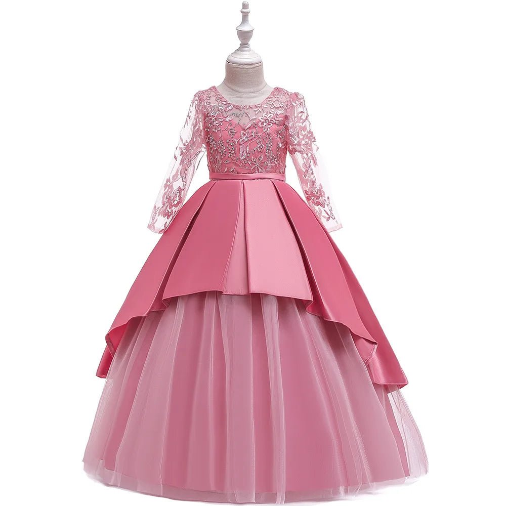 Girl Birthday Dress Autumn, Spring, Winter Princess Skirt Wedding Host Evening Dress Catwalk Dress - PratSN