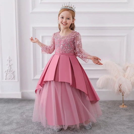 Girl Birthday Dress Autumn, Spring, Winter Princess Skirt Wedding Host Evening Dress Catwalk Dress - PratSN