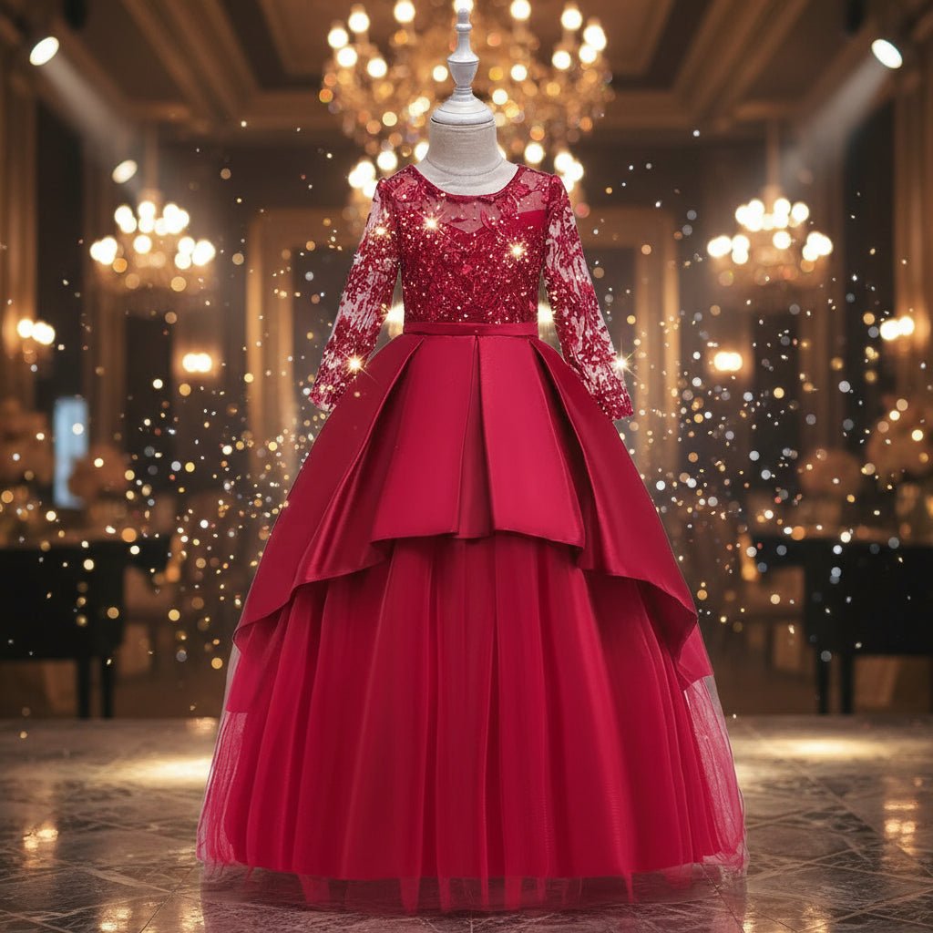 Girl Birthday Dress Autumn, Spring, Winter Princess Skirt Wedding Host Evening Dress Catwalk Dress - PratSN