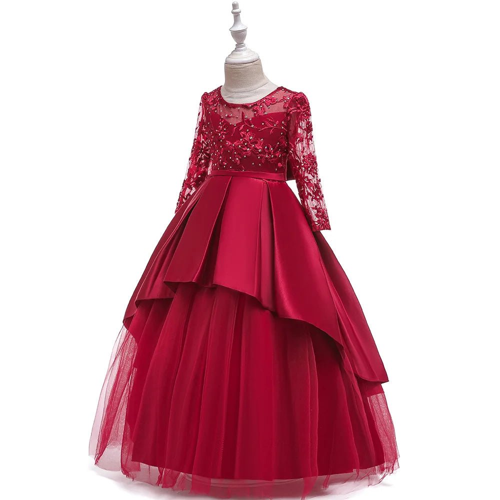 Girl Birthday Dress Autumn, Spring, Winter Princess Skirt Wedding Host Evening Dress Catwalk Dress - PratSN