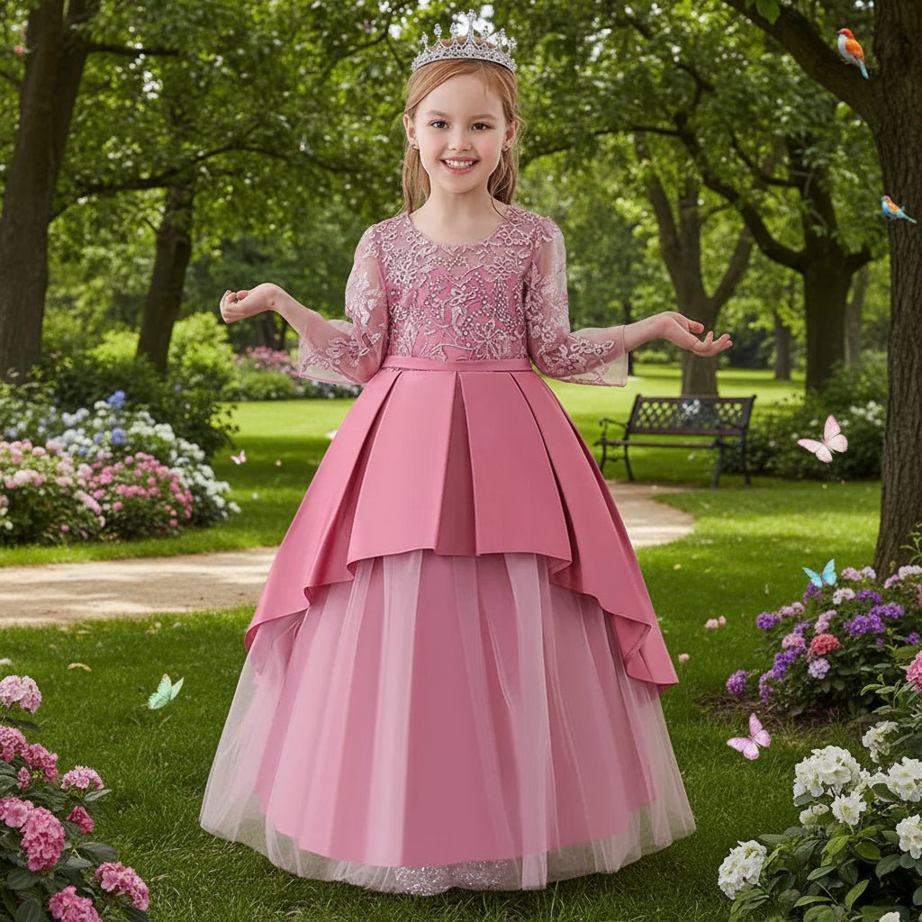 Girl Birthday Dress Autumn, Spring, Winter Princess Skirt Wedding Host Evening Dress Catwalk Dress - PratSN