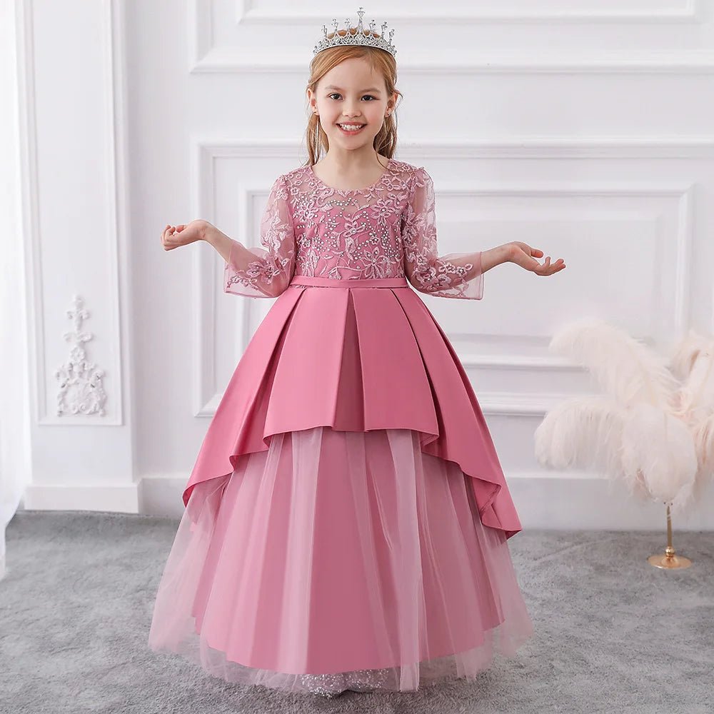 Girl Birthday Dress Autumn, Spring, Winter Princess Skirt Wedding Host Evening Dress Catwalk Dress - PratSN