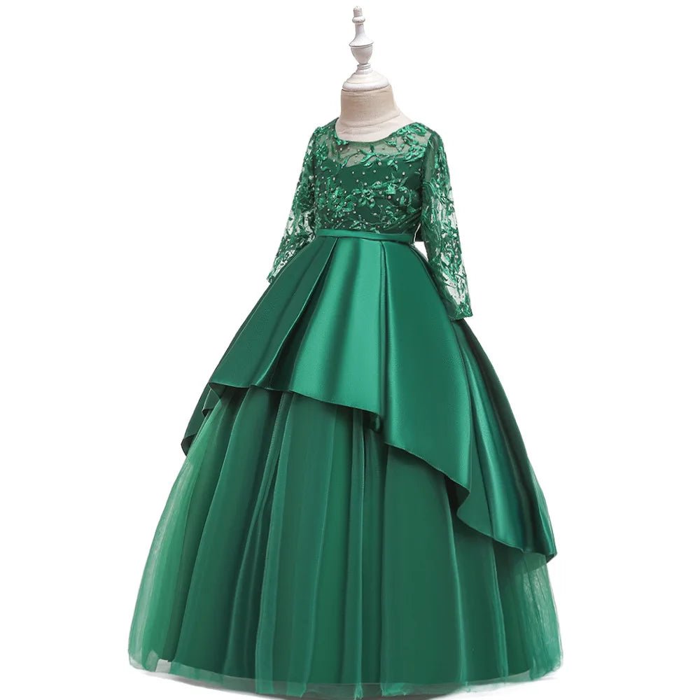 Girl Birthday Dress Autumn, Spring, Winter Princess Skirt Wedding Host Evening Dress Catwalk Dress - PratSN
