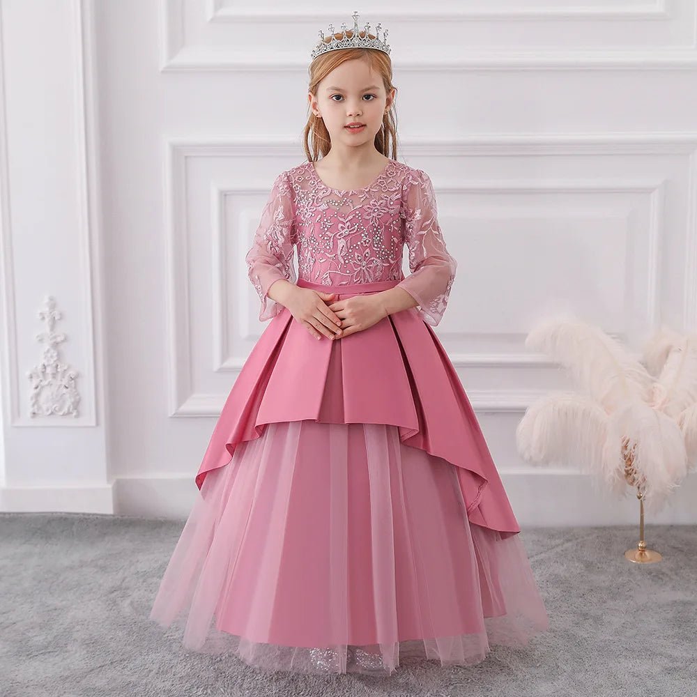 Girl Birthday Dress Autumn, Spring, Winter Princess Skirt Wedding Host Evening Dress Catwalk Dress - PratSN