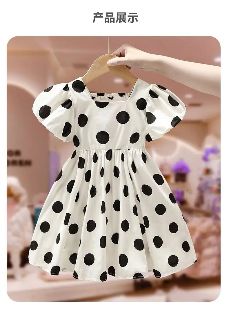 Girls Baby Dress Summer 2025 New Children's Short Sleeve Dress Little Girls Korean Princess Dress Fashion Black Dress2 - 9Y - PratSN