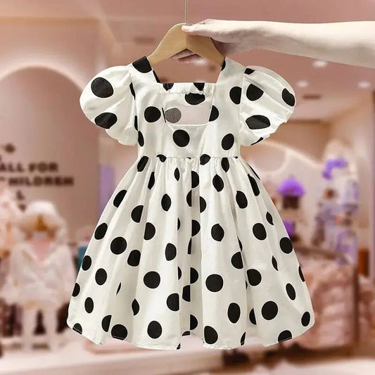 Girls Baby Dress Summer 2025 New Children's Short Sleeve Dress Little Girls Korean Princess Dress Fashion Black Dress2 - 9Y - PratSN