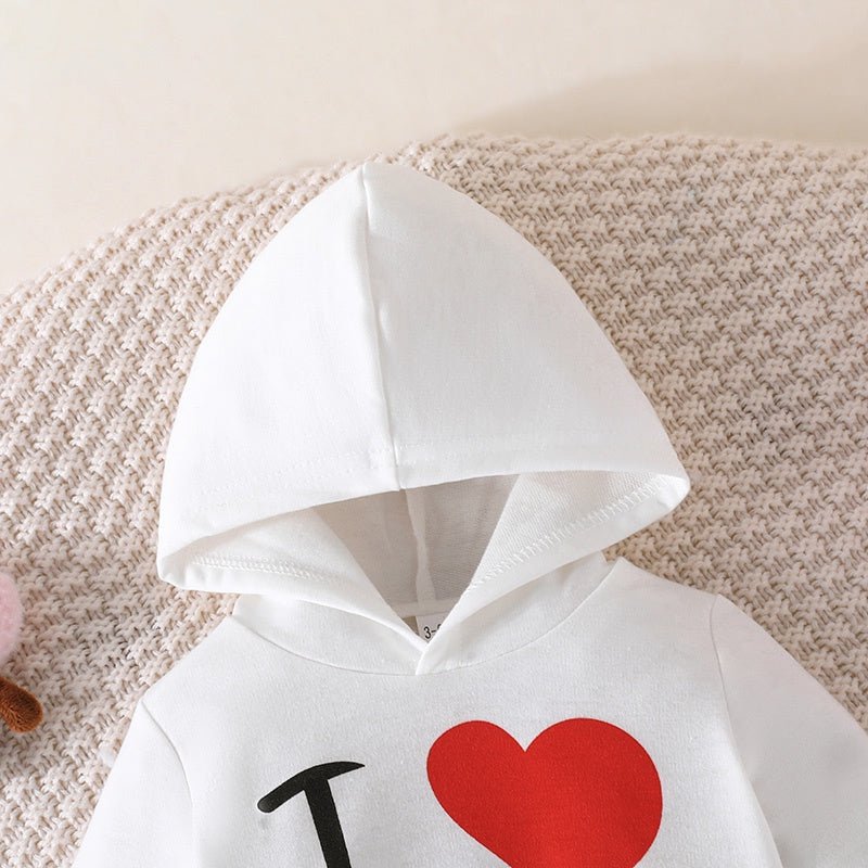 Girls Boy 3 - 24 Months Cute Letter Long Sleeve Hoodie Tee Long Pants Outfit Toddler Infant Clothing Set Fashion Kids Wear - PratSN