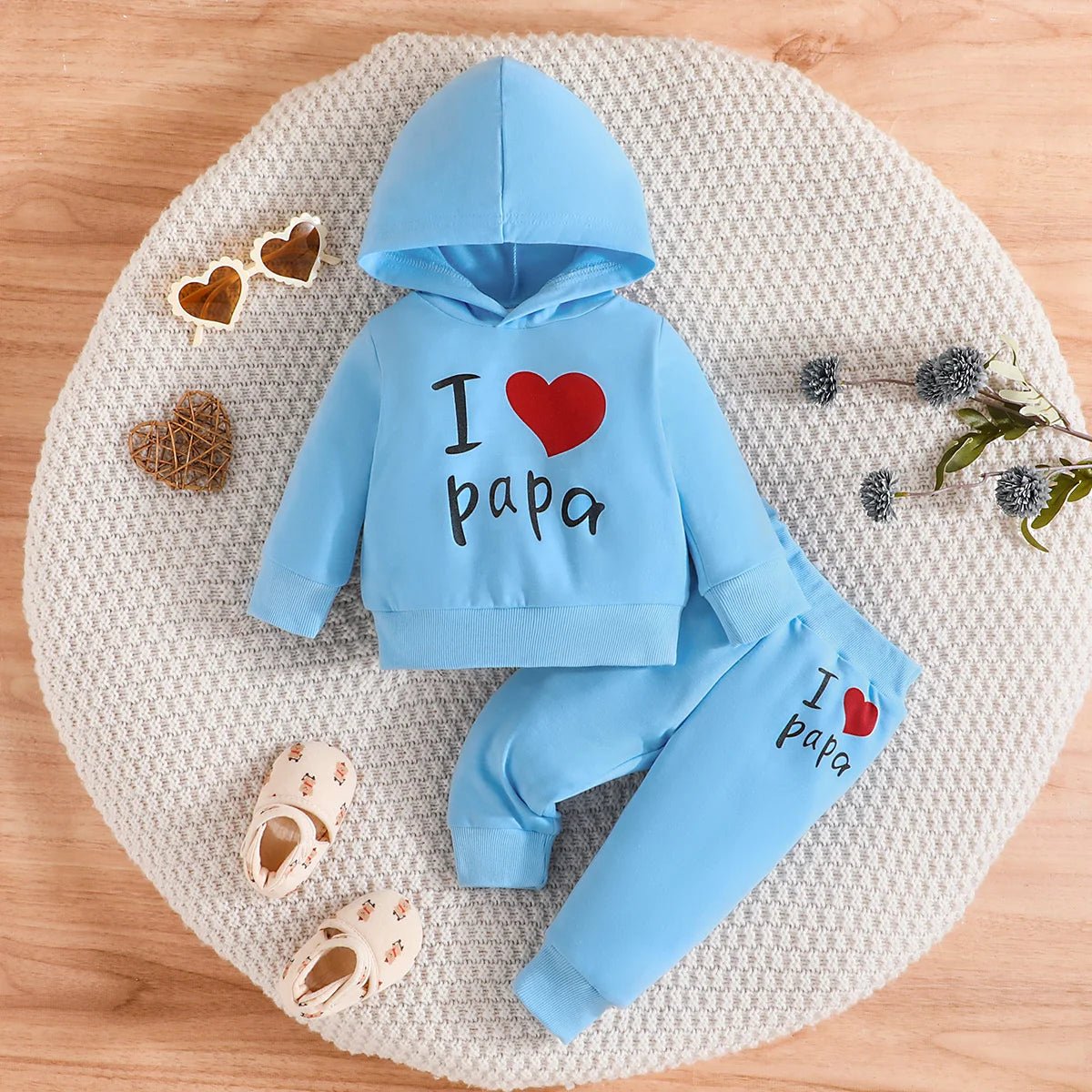 Girls Boy 3 - 24 Months Cute Letter Long Sleeve Hoodie Tee Long Pants Outfit Toddler Infant Clothing Set Fashion Kids Wear - PratSN