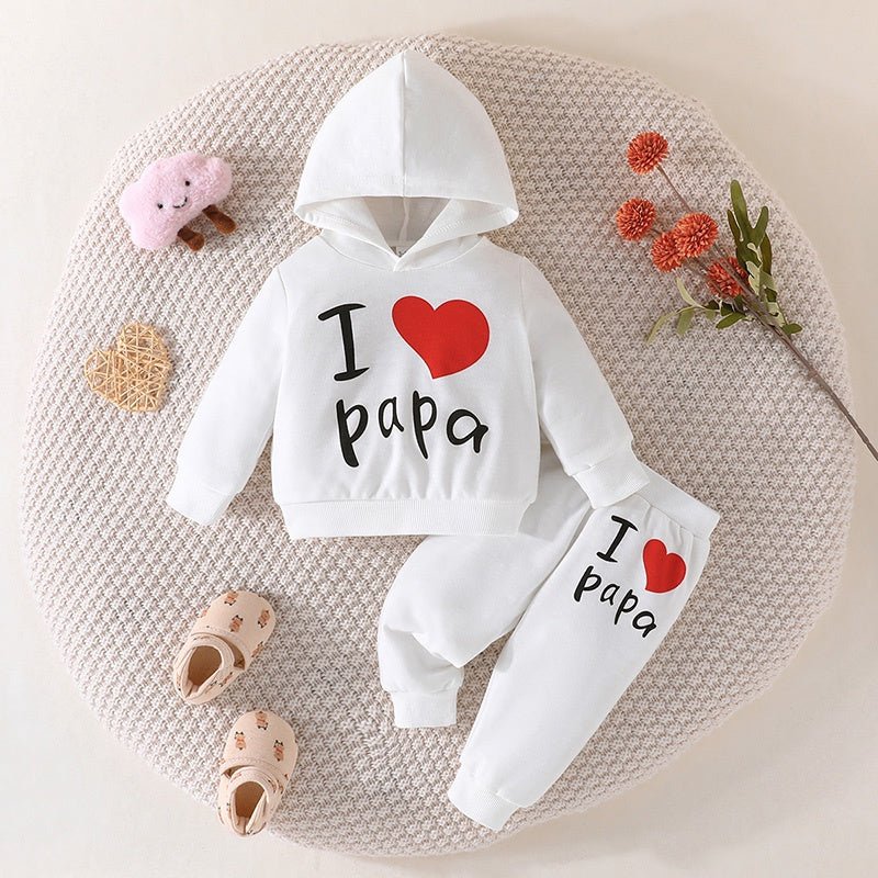 Girls Boy 3 - 24 Months Cute Letter Long Sleeve Hoodie Tee Long Pants Outfit Toddler Infant Clothing Set Fashion Kids Wear - PratSN