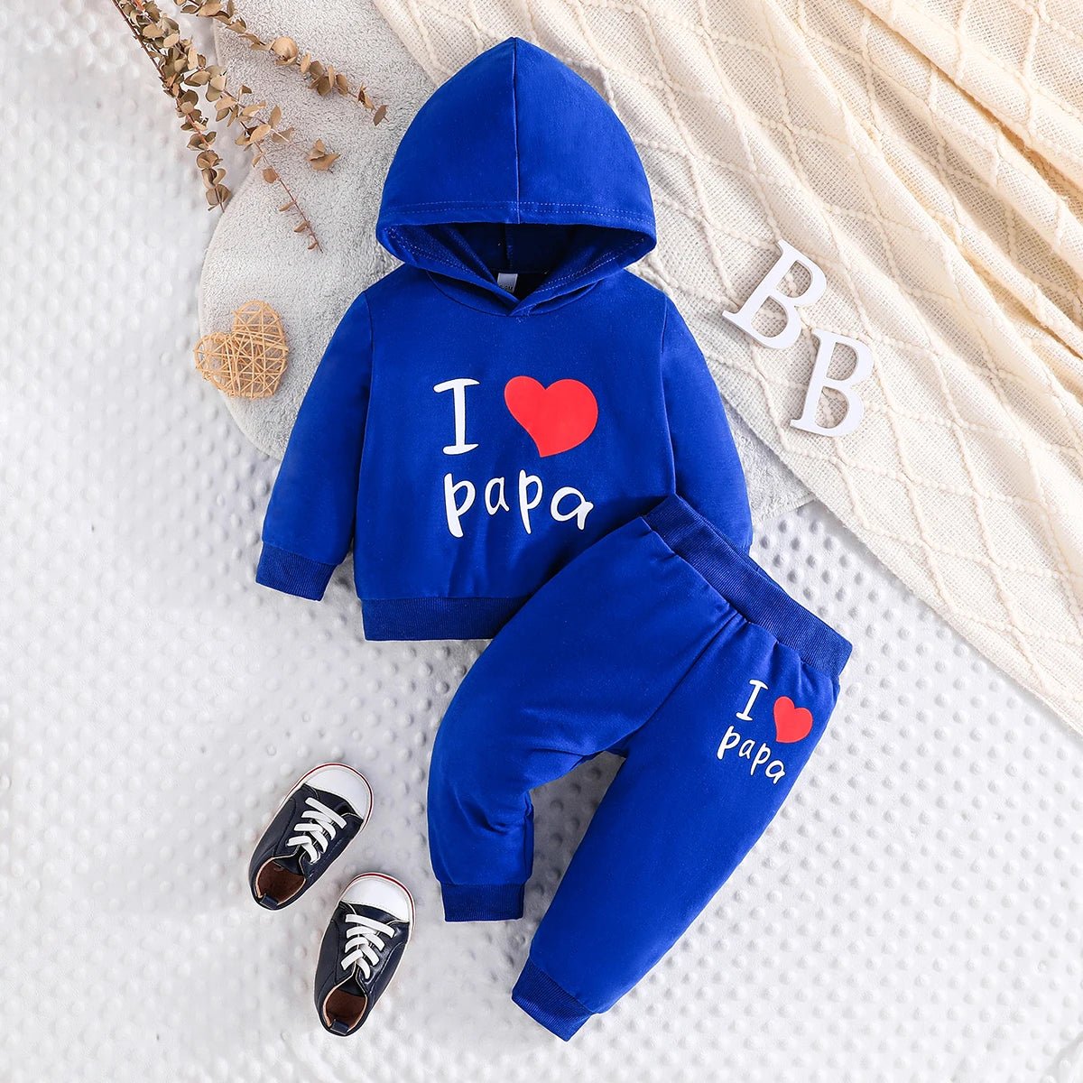 Girls Boy 3 - 24 Months Cute Letter Long Sleeve Hoodie Tee Long Pants Outfit Toddler Infant Clothing Set Fashion Kids Wear - PratSN