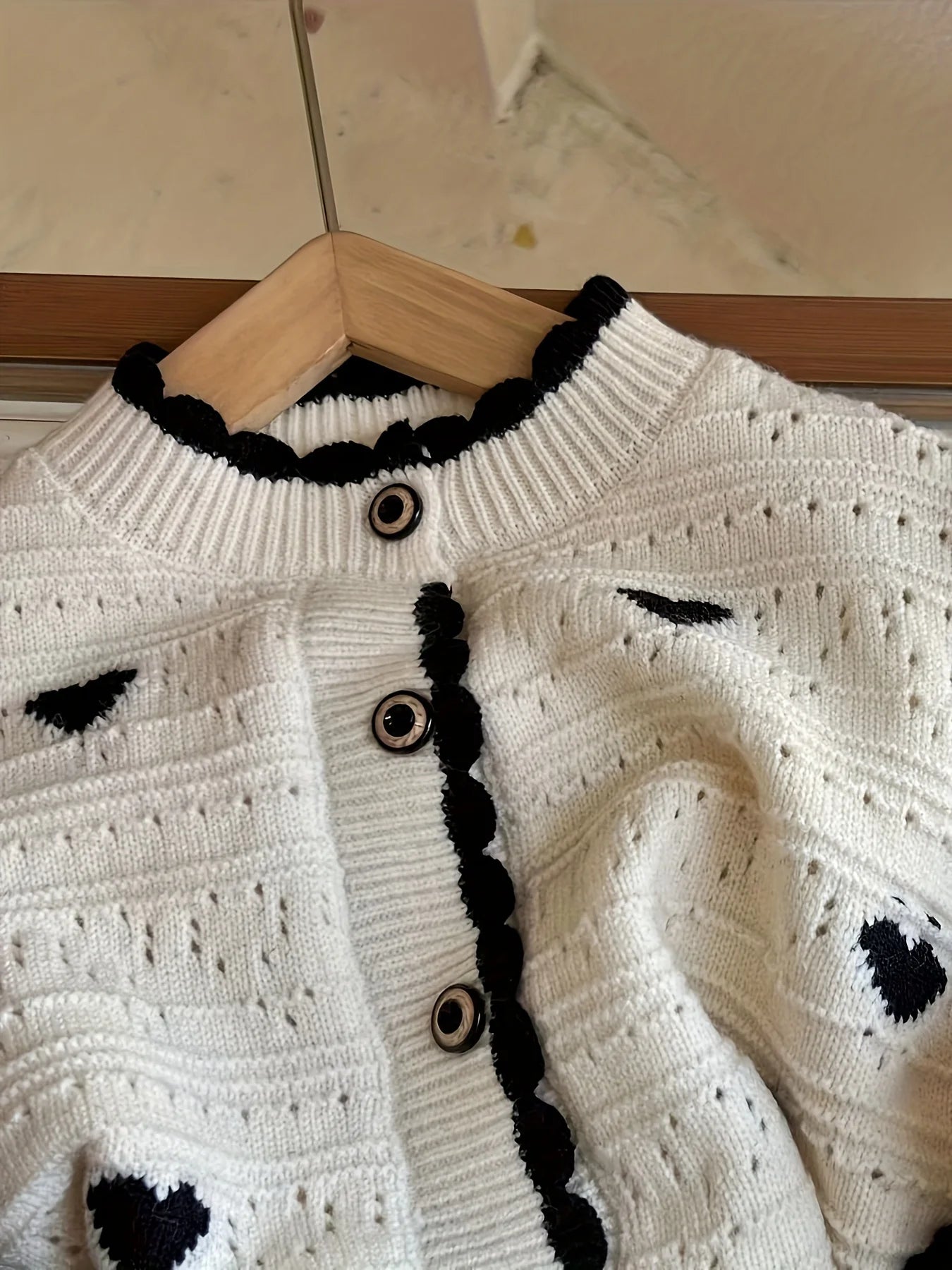 Girls' New Autum Sweater Cardigan, Fashionable and Versatile Single - Breasted Heart Long - Sleeved Korean Style Baby Girl's Jacket - PratSN