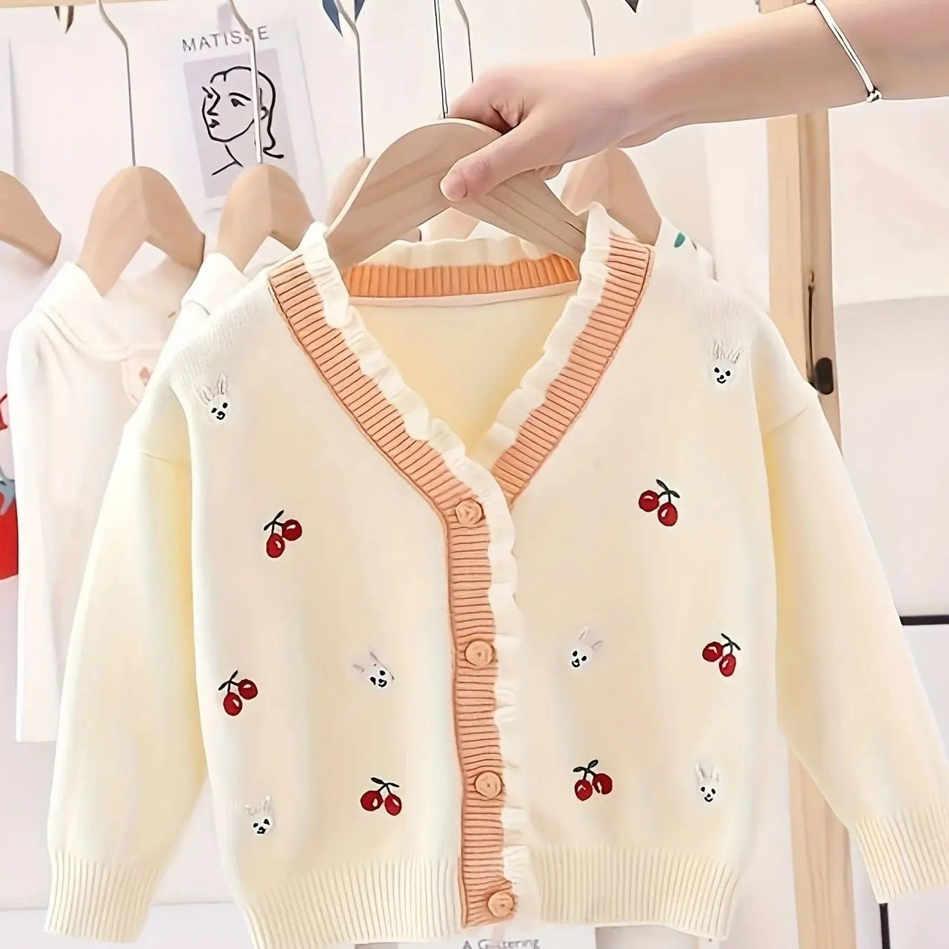 Girls' Sweater Cardigan New Style Children's Knitwear Top Kids' Fashionable Lace Jacket - PratSN