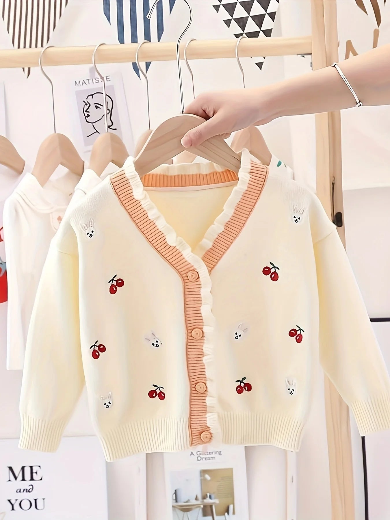 Girls' Sweater Cardigan New Style Children's Knitwear Top Kids' Fashionable Lace Jacket - PratSN