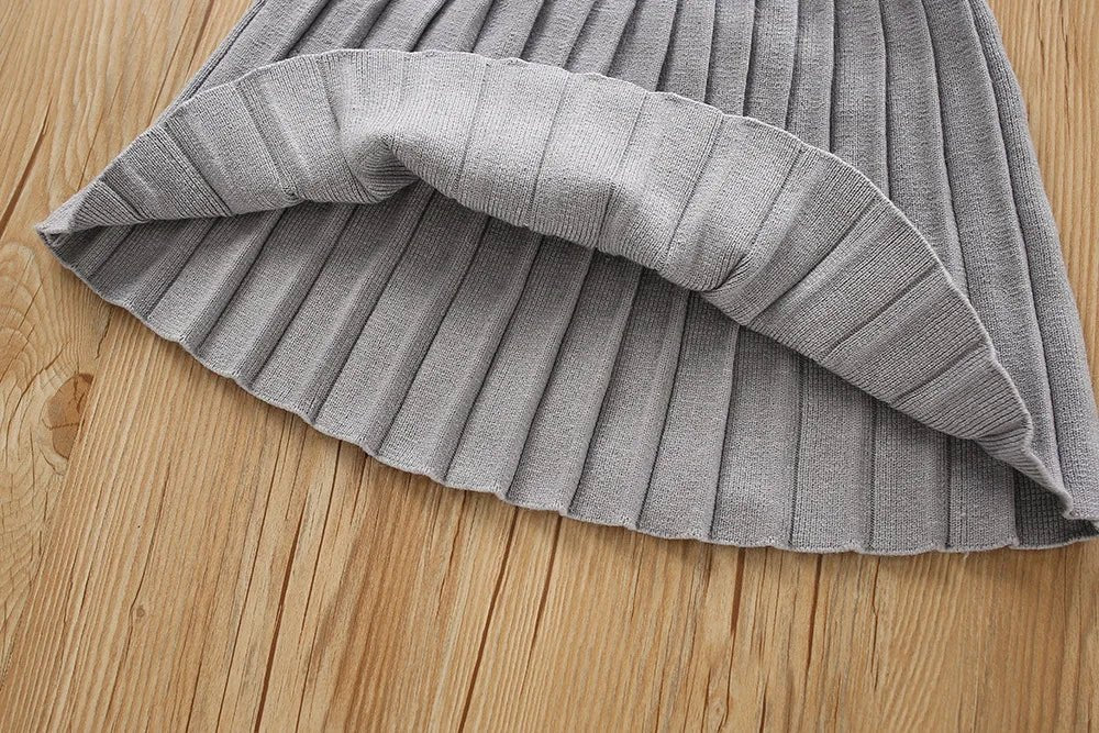 Girls Sweater Suit Autumn and Winter New Korean Style Preppy Style Western Style Little Girl Uniform Knitted Dress - PratSN