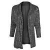Glitter Long Sleeved Temperament Medium Length Small Suit Lapel Color Coat for Women - PratSN