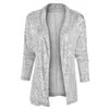 Glitter Long Sleeved Temperament Medium Length Small Suit Lapel Color Coat for Women - PratSN