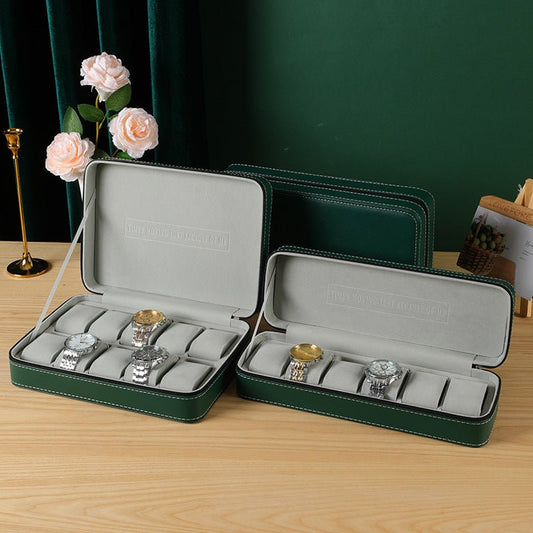 Green Zipper Watch Organizer Portable - PratSN