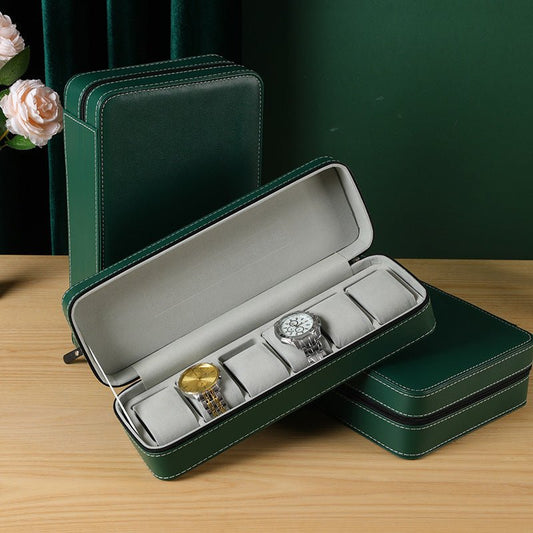 Green Zipper Watch Organizer Portable - PratSN
