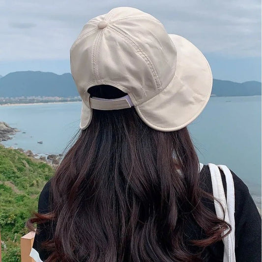 Hat Female Summer Can Tie Ponytail Sun Hat Korean Version of The Wild Face - covering Cap Thin Cotton Sun Hat - PratSN