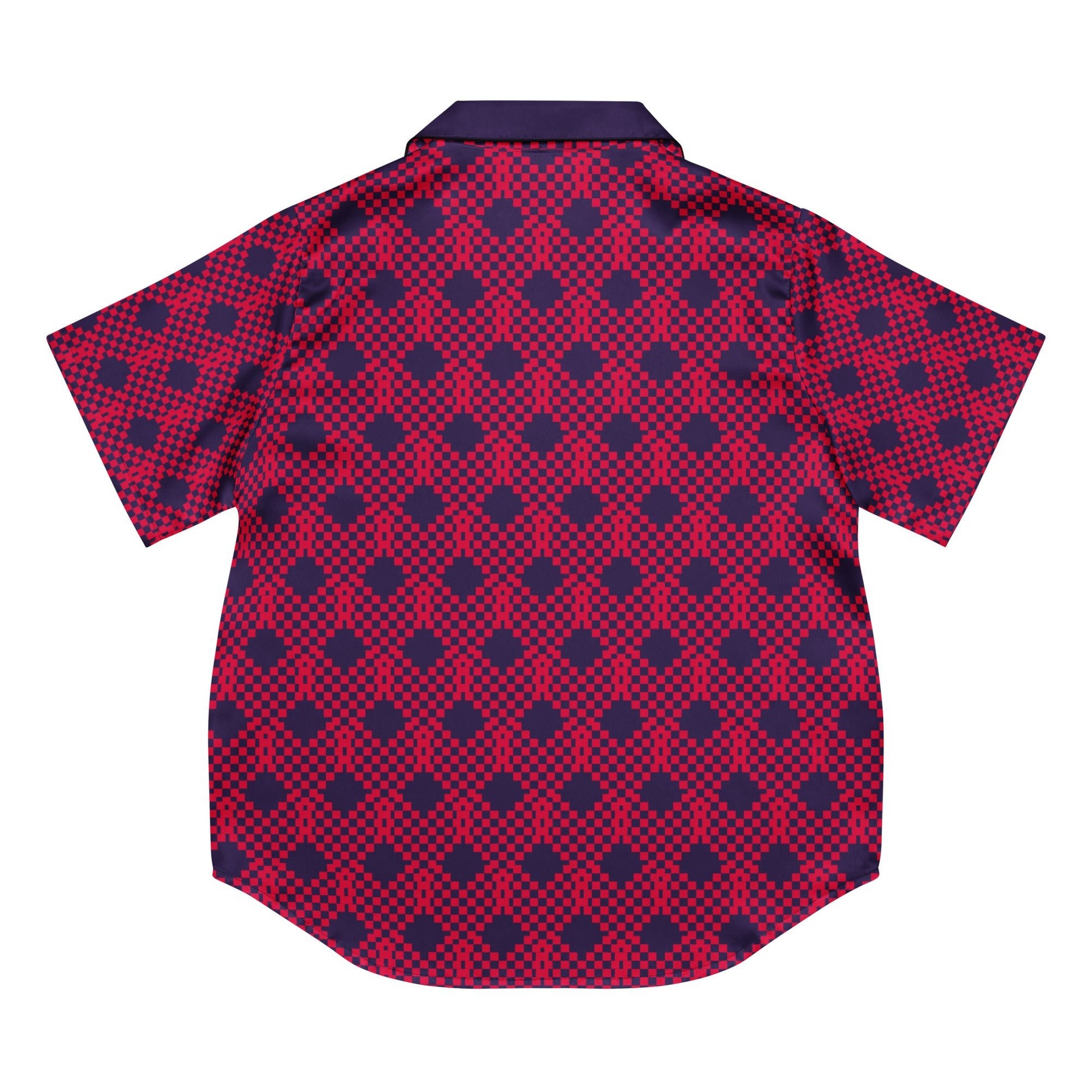 Heart print on tolopea color - all - over print women’s short sleeve pajama top - PratSN