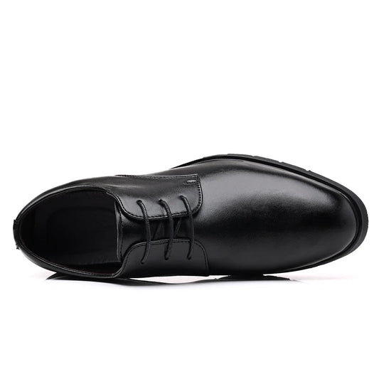 High Quality Formal Leather Men Dress Shoes Breathable Mens Casual Shoes Italian Luxury Brand Lace - Up Non - slip Men Driving Shoes - PratSN