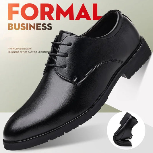 High Quality Formal Leather Men Dress Shoes Breathable Mens Casual Shoes Italian Luxury Brand Lace - Up Non - slip Men Driving Shoes - PratSN