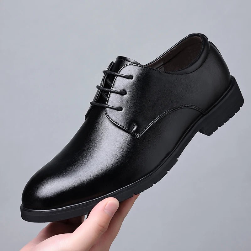 High Quality Formal Leather Men Dress Shoes Breathable Mens Casual Shoes Italian Luxury Brand Lace - Up Non - slip Men Driving Shoes - PratSN