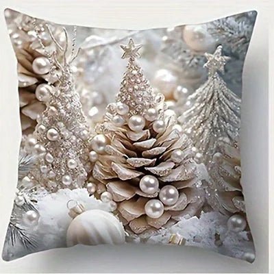 Home Decor Festive Christmas Decorative Cushion with Santa & Snowman Pattern Cushion Cover Suitable for Sofa Bedroom Car Pillow - PratSN