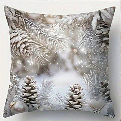 Home Decor Festive Christmas Decorative Cushion with Santa & Snowman Pattern Cushion Cover Suitable for Sofa Bedroom Car Pillow - PratSN