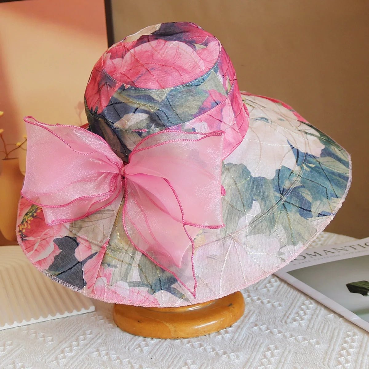 Hot Sale Fashion Flower Printing Cap Beach Hat Women Summer Hat Big Brim Sunshade Hat Outdoors Sun Hat Female Panama Bucket Hat - PratSN