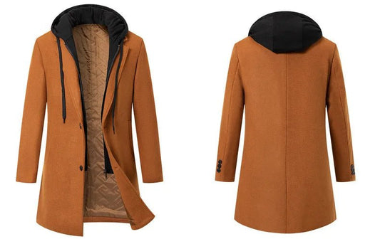 Hot Sales 2024 Minthson Winter Thick Hooded Two - piece Medium Length Woolen Coat With Cotton Patchwork Coat - PratSN