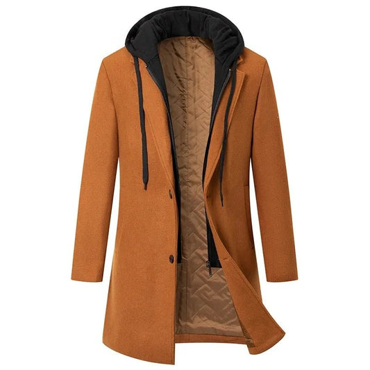 Hot Sales 2024 Minthson Winter Thick Hooded Two - piece Medium Length Woolen Coat With Cotton Patchwork Coat - PratSN