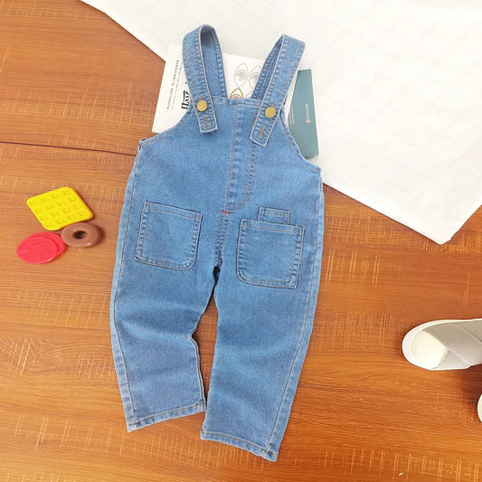 IENENS Toddler Baby Overalls Boys Long Pants Light Blue Denim Dungarees Kids Girl Jeans Jumpsuit Clothes Infant Bottoms 0 - 3Y - PratSN