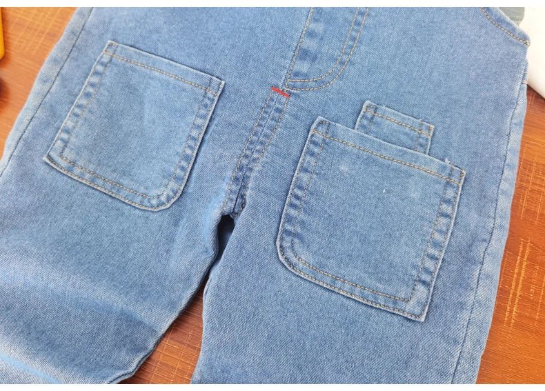 IENENS Toddler Baby Overalls Boys Long Pants Light Blue Denim Dungarees Kids Girl Jeans Jumpsuit Clothes Infant Bottoms 0 - 3Y - PratSN