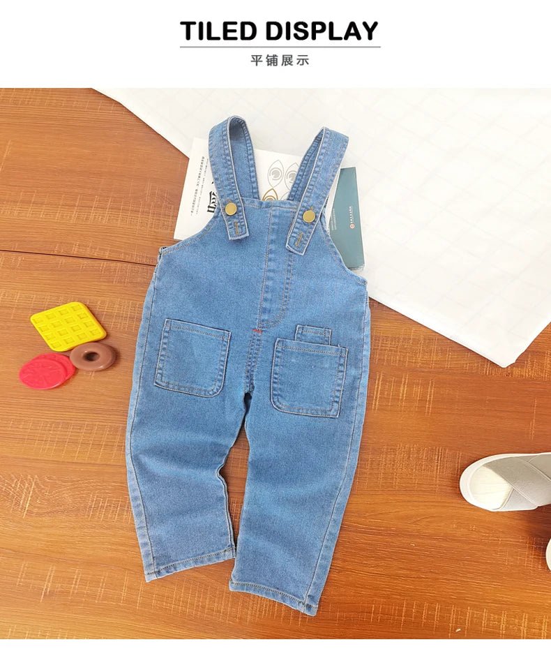 IENENS Toddler Baby Overalls Boys Long Pants Light Blue Denim Dungarees Kids Girl Jeans Jumpsuit Clothes Infant Bottoms 0 - 3Y - PratSN