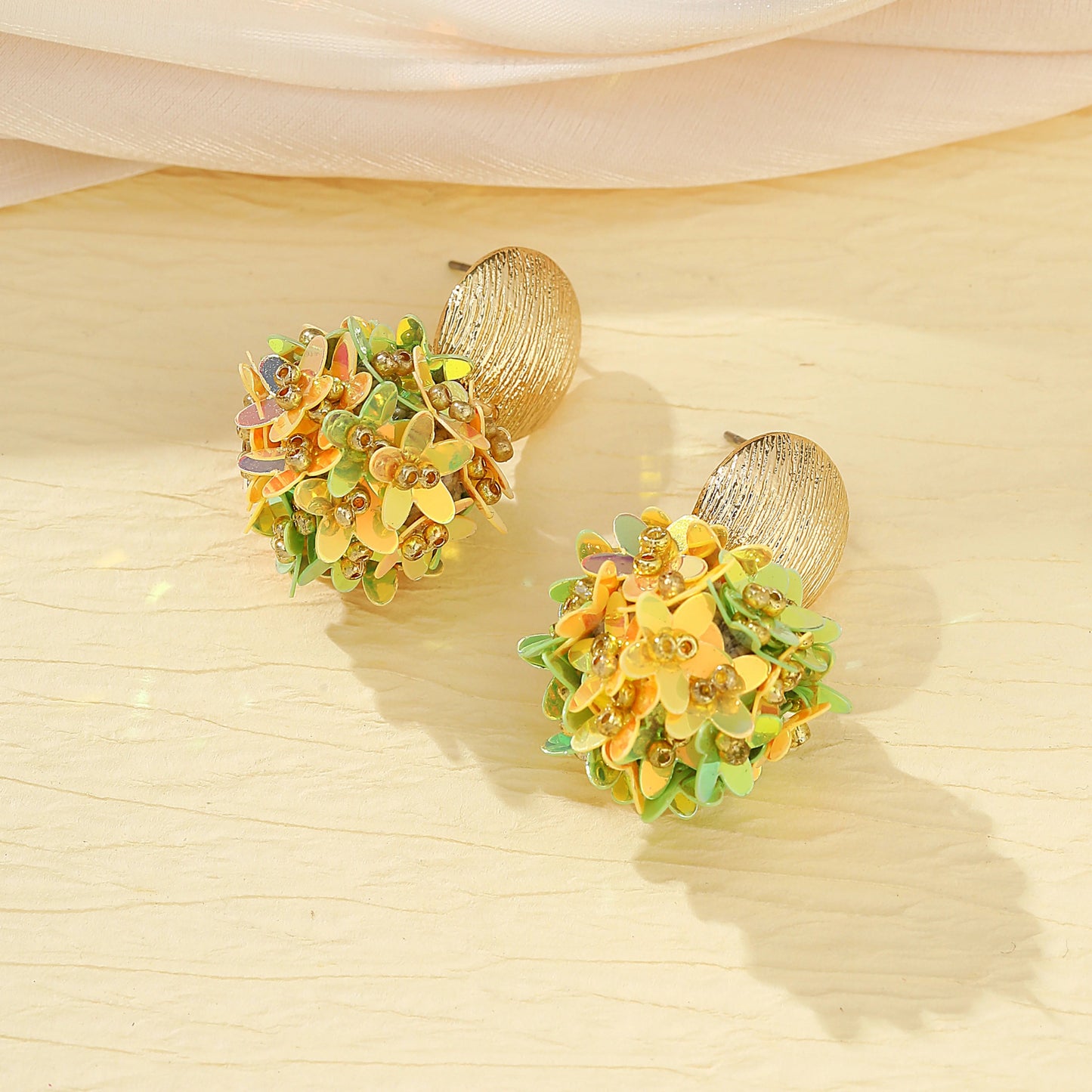INKDEW Flower Petal Beads Big Round Drop Earrings For Women Long Earrings Handmade Fashion Jewelry Gift boho EA153 - PratSN