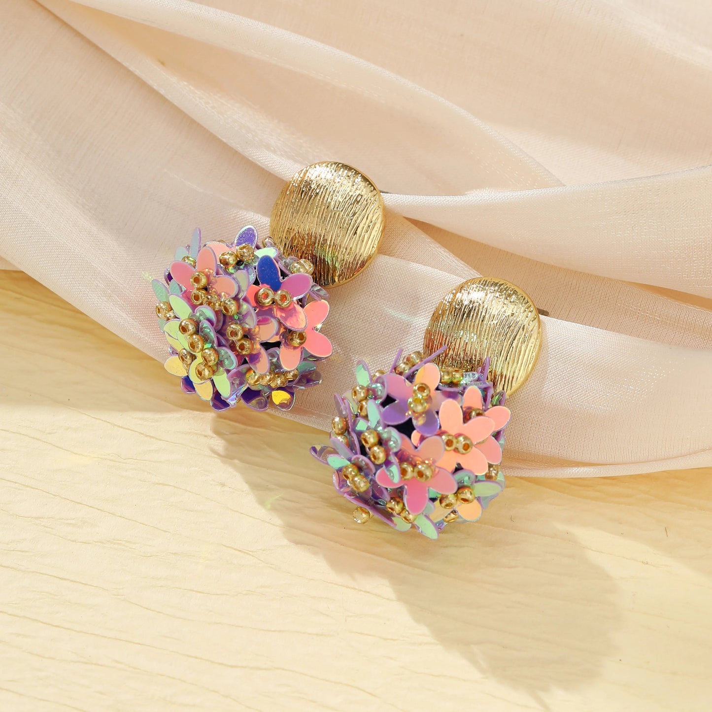 INKDEW Flower Petal Beads Big Round Drop Earrings For Women Long Earrings Handmade Fashion Jewelry Gift boho EA153 - PratSN