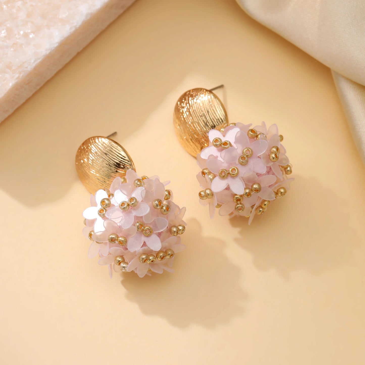 INKDEW Flower Petal Beads Big Round Drop Earrings For Women Long Earrings Handmade Fashion Jewelry Gift boho EA153 - PratSN