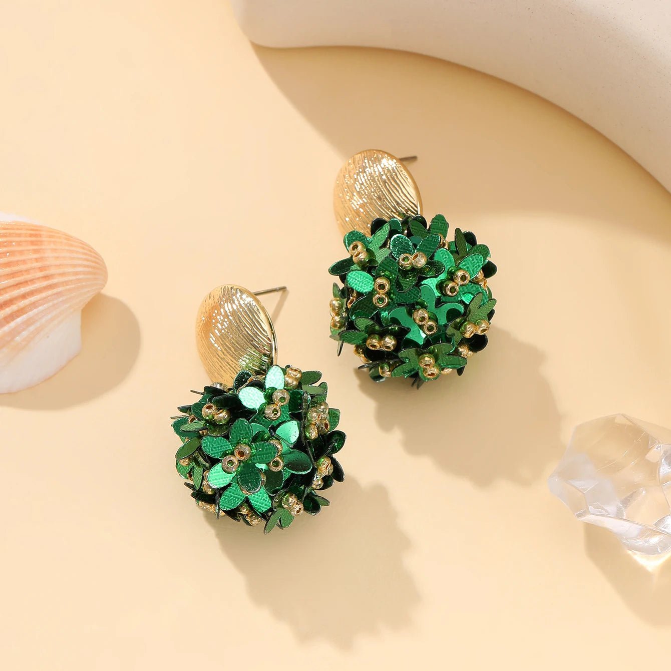INKDEW Flower Petal Beads Big Round Drop Earrings For Women Long Earrings Handmade Fashion Jewelry Gift boho EA153 - PratSN