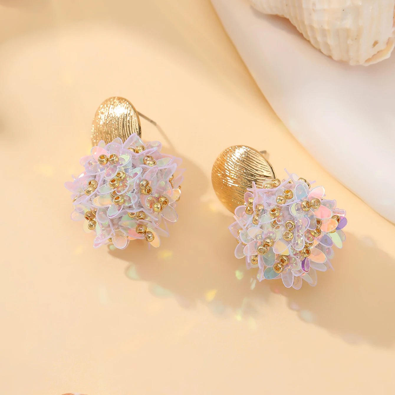 INKDEW Flower Petal Beads Big Round Drop Earrings For Women Long Earrings Handmade Fashion Jewelry Gift boho EA153 - PratSN